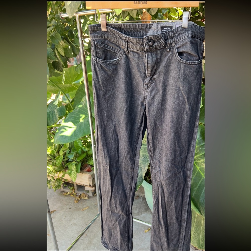 Volcom Dark Gray Straight Jeans for Men